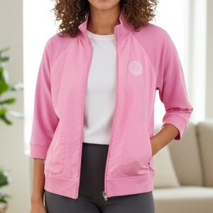 Vintage Ralph Lauren Plus Sz 1X Crested Activewear Track Jacket Pink